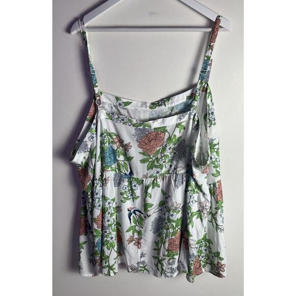 Torrid Babydoll Challis Square Neck Tank Floral Cloud Dancer Plus Sz 5X (28) NEW - Picture 5 of 13
